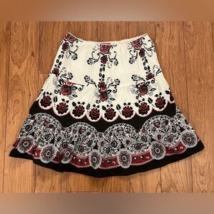 Y2K Skirt Raviya Surf Medium Cotton Black Floral Fairy Grunge Whimsigoth White